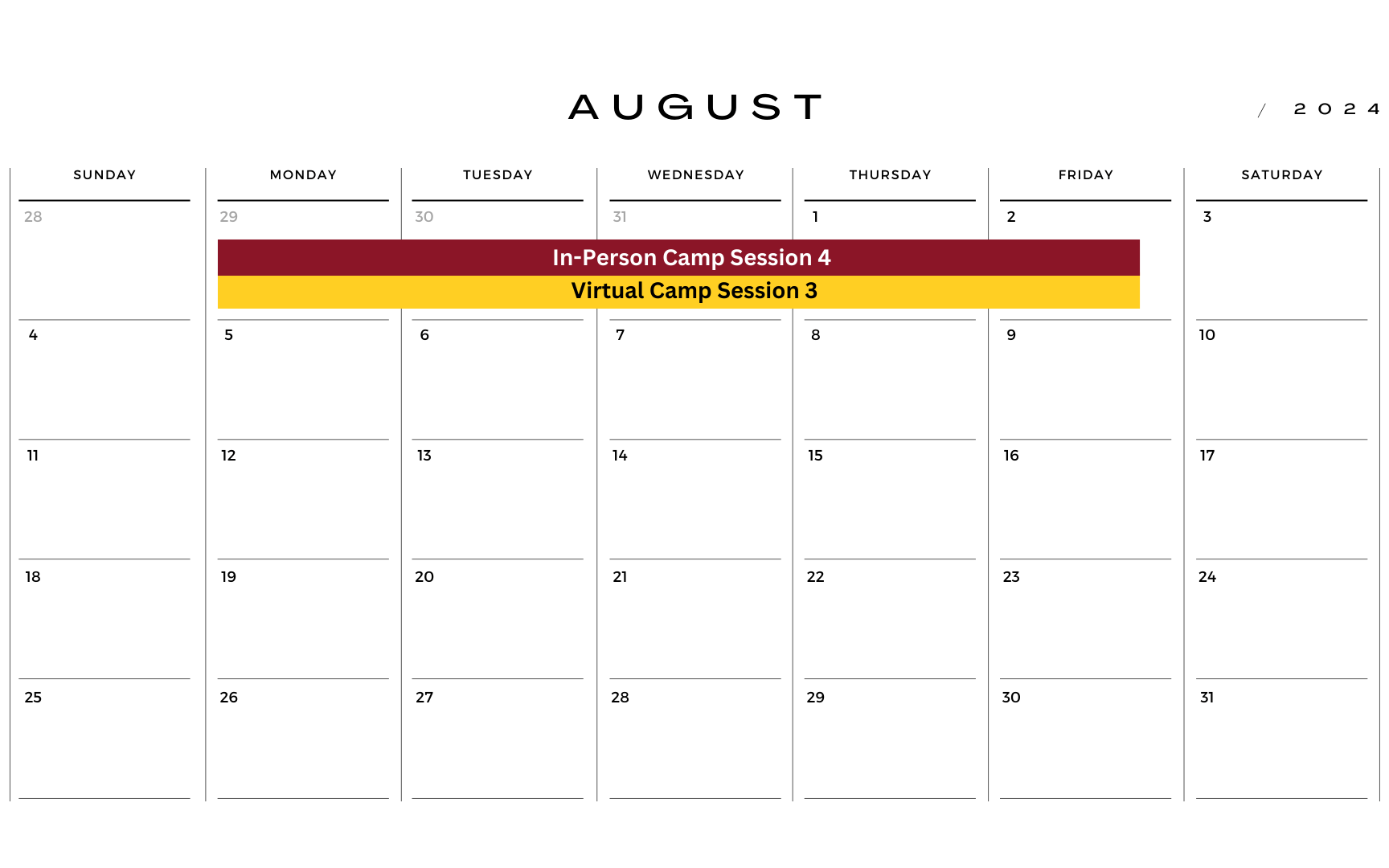 August 2024 Calendar for CS@SC.